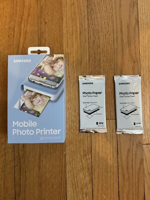 Samsung Rare Mobile Instant Photo Printer Blue White with USB zink