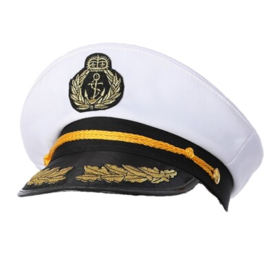 Deluxe Matrosenhut Kapitän Marine Zubehör Kostüm Marine Offizier Marine UK