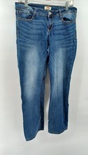L.e.i Women's Jeans size 11 Regular Blue Junior Straight High Rise 5 Pockets