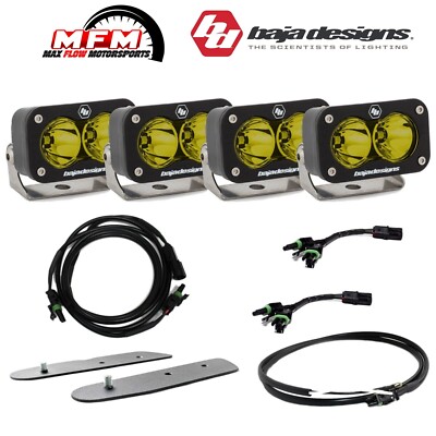 Baja Designs Dual Mirror Mount S2 Amber Spot Ditch Lights For 2021+ Ford Bronco