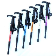 Pair of 2 Trekking Poles Walking Hiking Sticks Anti-shock Adjustable Alpenstock