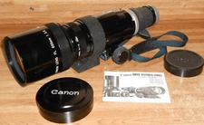 Canon FL 600mm f/5.6 MF Telephoto Lens W/ Focusing Unit & Manual VERY NICE RARE!