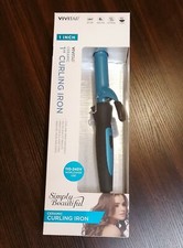 NEW Vivitar Ceramic 1 Inch Curling Iron Aqua 6 ft Swivel Cord 380F Max