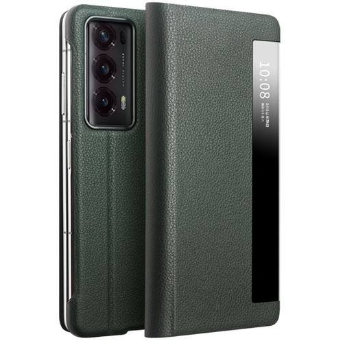 QIALINO Genuine Cowhide Leather Flip Case for Honor Magic V2 Window View Cover - 第 12/32 張圖片