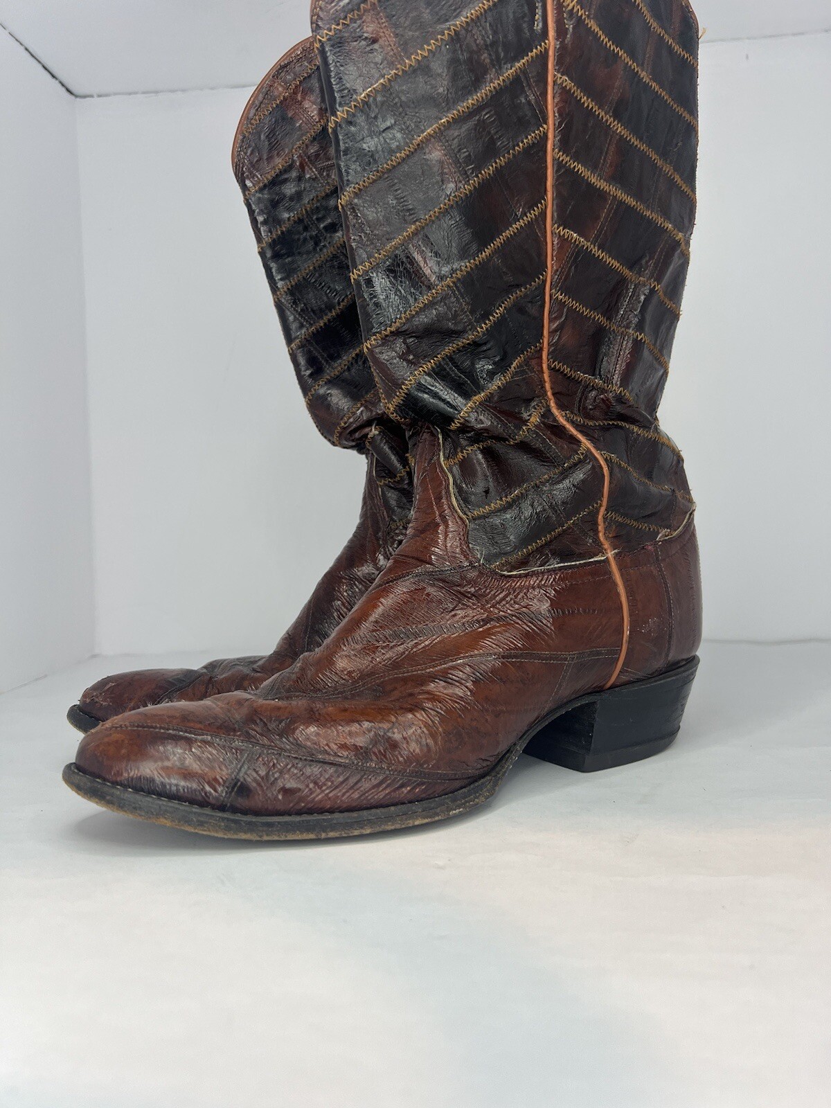 Tony Lama Full Eel Cowboy Boots Size 6 Vintage 60’s80’s eBay