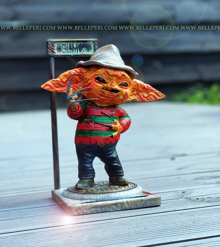 Estatuilla hecha a mano Grogu Baby Yoda Freddy Krueger The Child Mash-up Collection 