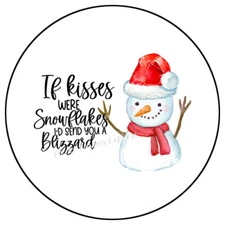 IF KISSES WERE SNOWFLAKES CHRISTMAS ENVELOPE SEALS LABELS STICKERS PARTY FAVORS