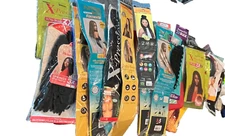 Hair Extensions lot- 24+ pkgs different Brands, Styles, Lengths, Colors  Acrylic