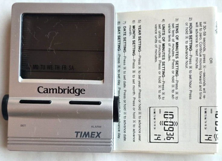 CAMBRIDGE Cigarettes Timex Alarm Clock 1987 New Full Flavor Phillip Morris - Image 3 of 4