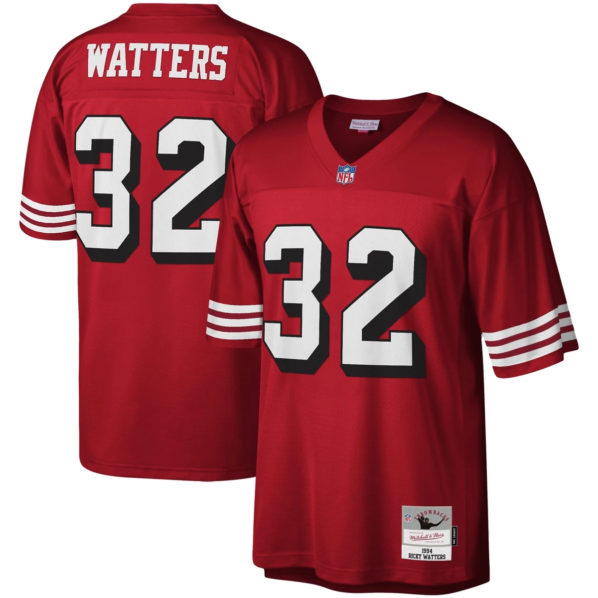 RICKY WATTERS San Francisco 49ERS Red MITCHELL NESS Throwback