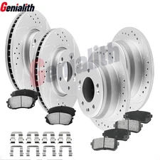 FWD Front Rear Drilled Brake Rotors &Pads Kit for 2013 2014 2015 Sportage Tucson