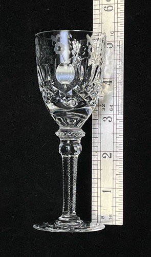 Rogaska Gallia Cordial Glass Crystal Etched Floral 5in 3Pc Set - Picture 10 of 11