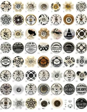 Cupboard Kitchen knobs Ceramic in Black, White, Grey, Cream Vintage Drawer Pulls