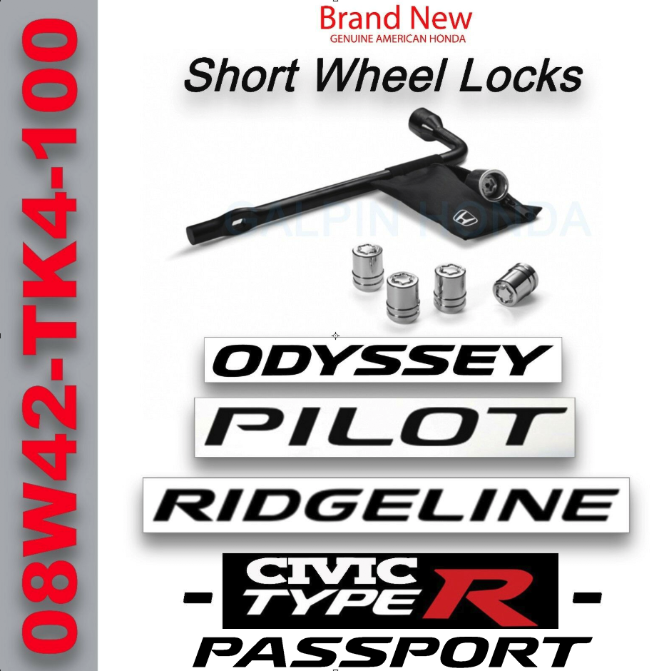 🔥 Genuine OEM Honda Acura Exposed Wheel Lock Set (P/N: 08W42-TK4
