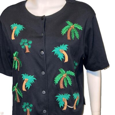 Bechamel Palm tree button up Blouse size Large