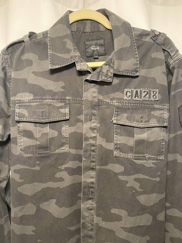 Rails Gavin schwarz grau Camouflage bedruckt gewebte Shirt Jacke Größe Large - Bild 3 von 5