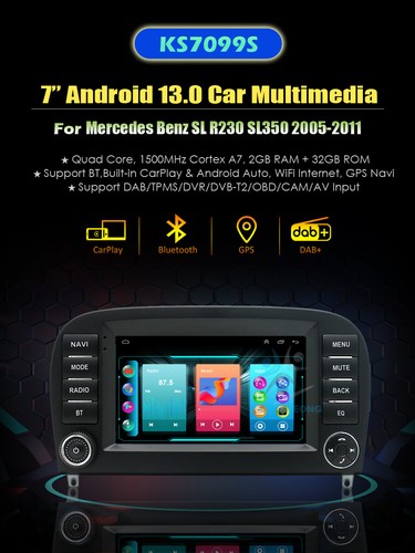 Für Mercedes SL R230 SL350 2005-2011 CarPlay Android 13 Autoradio GPS Navigaiton - Bild 3 von 23