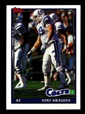 1991 TOPPS RC #350 TONY SIRAGUSA ROOKIE CARD - INDIANAPOLIS COLTS - *01