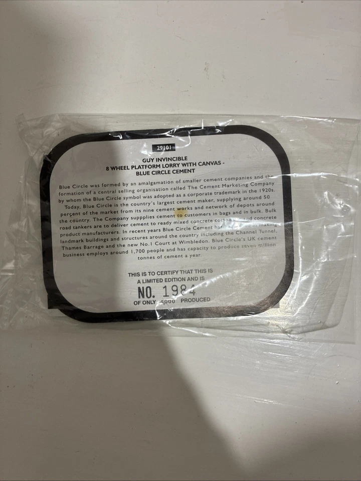 Corgi 29101 Guy Invincible 8 Wheel Platform Lorry Blue Circle Cement - 1:50 MIB - image 4 of 4