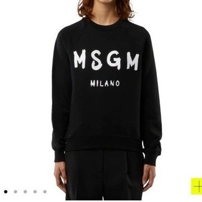 MSGM Milano Logo Sweatshirt Women's Size Large Black Crewneck Graphic Pullover