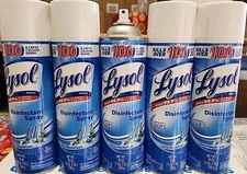 5 Pack Lysol Sanitizer Disinfectant Spray Spring Waterfall Scent 19 Oz Odor Elim