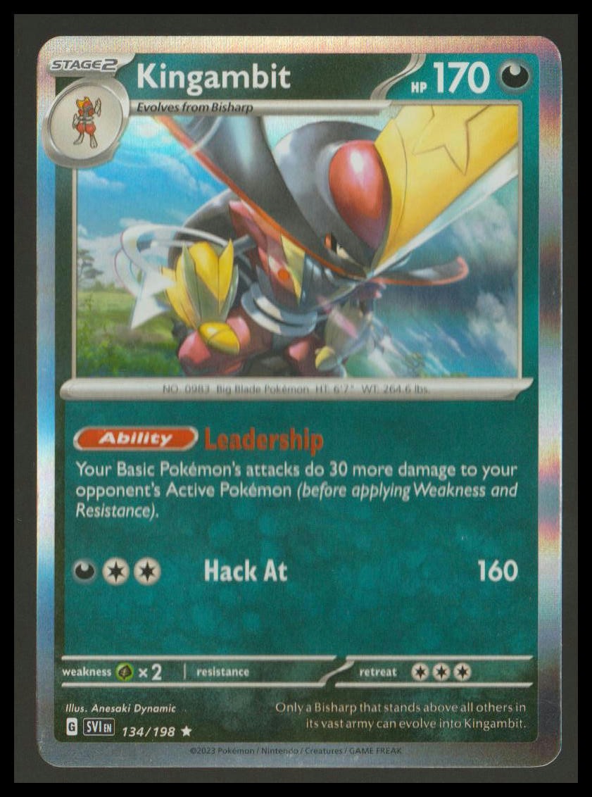 Kingambit Pokémon 134/198 SV01: Scarlet & Violet Base Set Rare NM