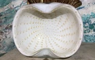 VTG Murano Art Glass White Dish Ashtray Bullicante W/ Gold Controlled Bubble 🫧