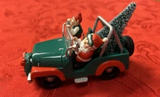 Vintage 1992 Santa's Best Christmas Charmers “Four Wheel Santa” Ornament