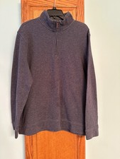 Tasso Elba Men's Quarter Zip Black and Gray Soft Pullover Size XL