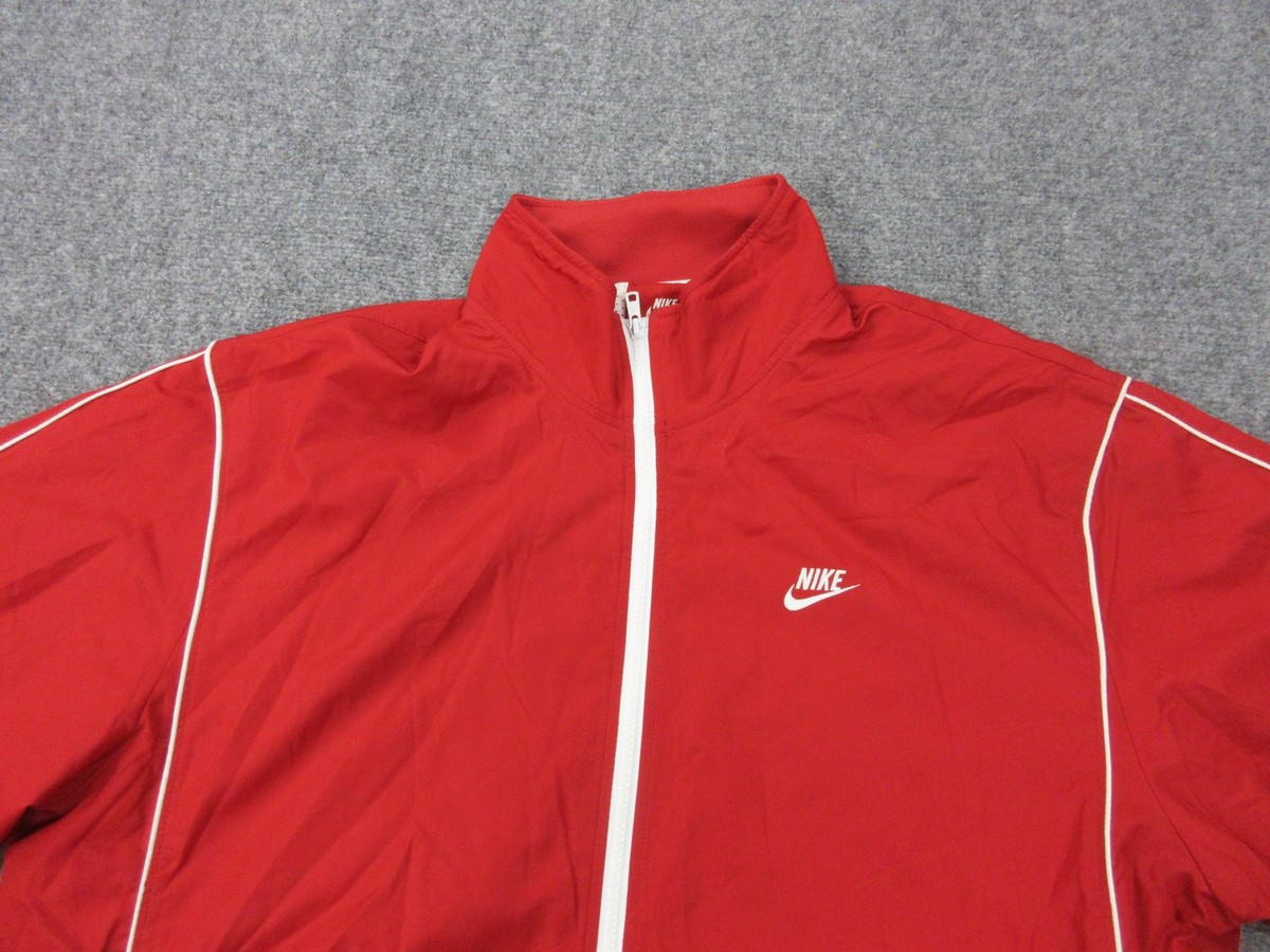 Nike Sportswear Jacket Mens 2XL Red Full Zip Track Poly