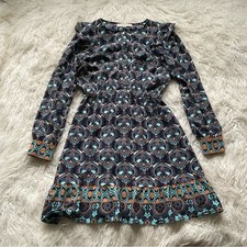 Loft Ruffle Paisley Fit & Flare Dress