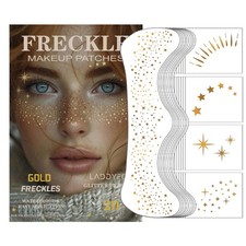 20 Pcs Gold Temporary Glitter Freckles Face Tattoo 20 Count Pack of 1 ,