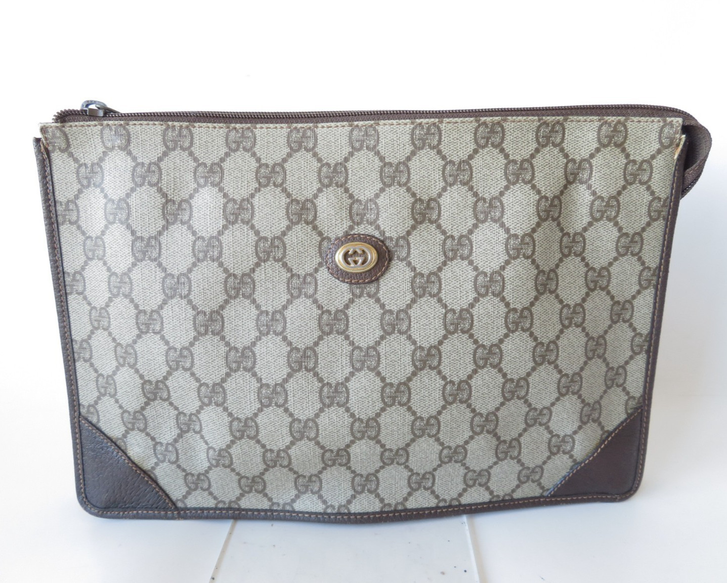 Autentica pochette Gucci GG Supreme in pelle PVC I#45610