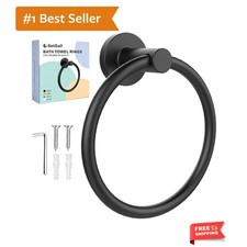 Towel Holder for Bathroom Wall Matte Black Towel Ring Stainless Steel Hand To...