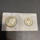 1976 Kennedy 40% Silver Half Dollar and 40% Silver Quarter Bicentennial Coins
