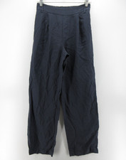 Vince Pants Women Small Blue Wide Leg Pleated Trouser Classic Minimalist Pull On