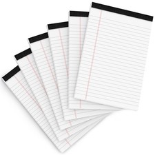 6 Pack Writing Pad, 5x8 College Ruled, 30 Leaves Each