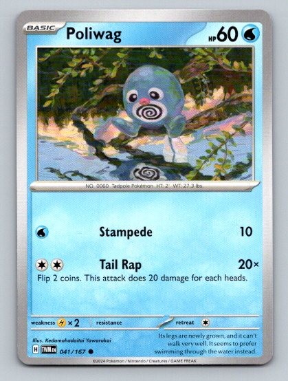 2024 Pokemon Card SV06: Twilight Masquerade Poliwag 41/167