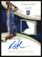 2015 Immaculate Collection Rookie Patch Auto Jersey Number Richaun Holmes RC /22