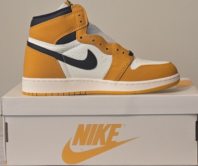 #ad Nike Air Jordan 1 Retro High OG Yellow Black White Men#x27;s High Top Sneaker $70.50