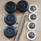Vintage Tonka Wheels Lot - 4 Tires, 4 White Walls, 4 Hub Caps & 2 Axles