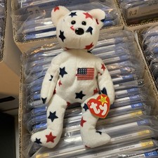 Ty Glory the Bear Plush Toy Beanie Baby Born July 4th Colorado Rockies Tag Detac