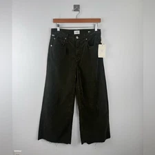 NWT Citizens Of Humanity Women Lyra Corduroy Wide Leg Jean Dark Green Size 27
