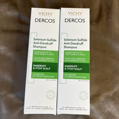 2pk VICHY Dercos 6.76oz Anti-Dandruff Dermatological Itchy Scalp Shampoo 06/2026