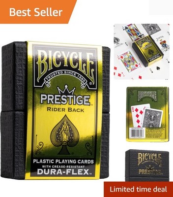 Prestige Waterproof Playing Cards, Black 100% Plastic Deck, Durable Casino Qu...