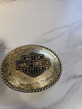 Vtg 1978 Harley Davidson Motorcycle Logo 75th Trophy Belt Buckle.   NA