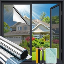 Bloss One Way Privacy Window Film For Glass Windows 35.4 X 157.5 Inches Silver