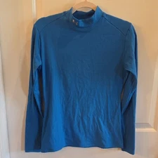 UNDER ARMOUR Royal Blue ColdGear Compression Mockneck Women's Shirt Size Large