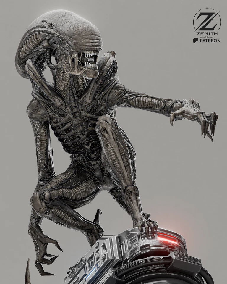 Alien 1:8 Scale Figure | Fan Made 3D Printed Model Kit | Unpainted Resin Collect - Image 3 of 4