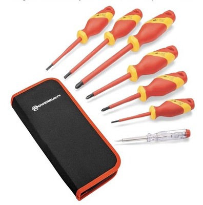 Powerbuilt 7-Piece VDE Screwdriver Set, Insulated for High-Voltage Electrical